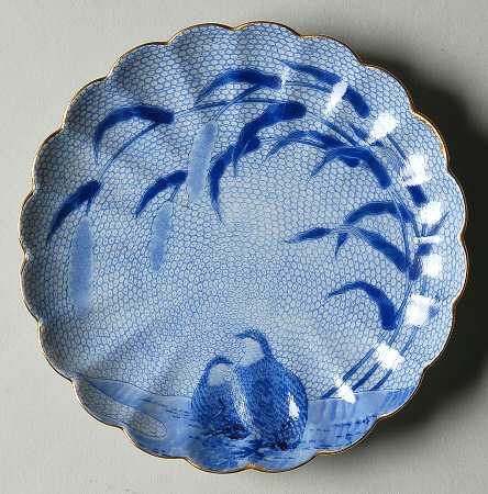 Blue Chinese Quail Bread & Butter Plate