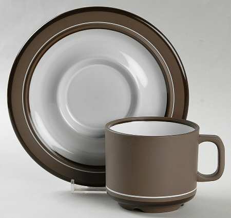 Genesis Brown Flat Cup & Saucer Set