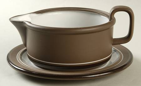 Genesis Brown Round Gravy Boat & Underplate
