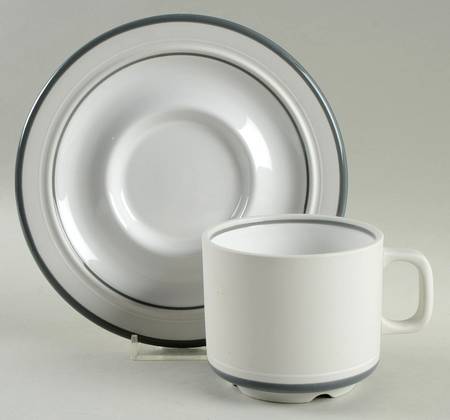 Genesis Grey Flat Cup & Saucer Set