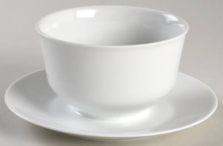 Arzberg White (Shape 1382) Round Gravy Boat/Attached Underplate