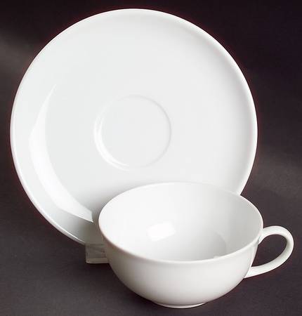 Arzberg White (Shape 1382) Flat Cup & Saucer Set