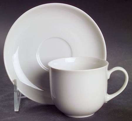 Arzberg White (Shape 1382) Flat Demitasse Cup & Saucer Set