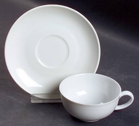 Arzberg White (Shape 1382) Flat Demitasse Cup & Saucer Set