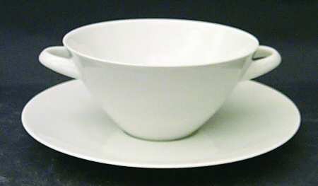 Arzberg White (Shape 2025) Flat Cream Soup Bowl & Saucer Set