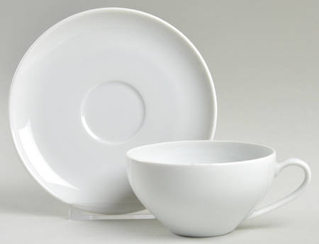 Arzberg White (Form Shape 2000) Flat Cup & Saucer Set