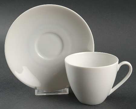 Arzberg White (Form Shape 2000) Flat Demitasse Cup & Saucer Set