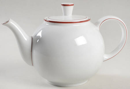 Contrast (Red Trim) Teapot & Lid