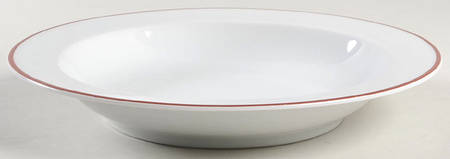 Contrast (Red Trim) Large Rim Soup Bowl