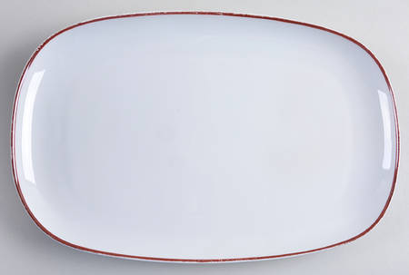 Contrast (Red Trim) 15" Oval Serving Platter