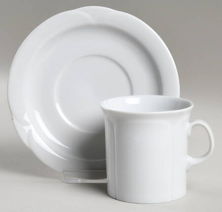 Corso White Flat Cup & Saucer Set