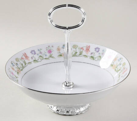 Eternal Love (Platinum Trim) 6"-7" Handled Footed Nut Dish HC