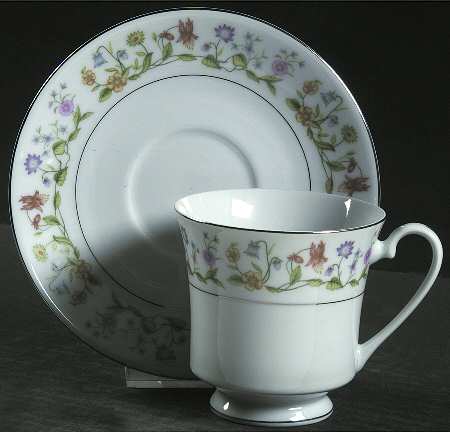 Eternal Love (Platinum Trim) Footed Cup & Saucer Set