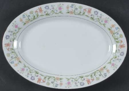 Eternal Love (Platinum Trim) 14" Oval Serving Platter