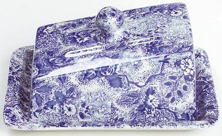 Chintzware Blue Cheese Dish with Lid (Wedge)