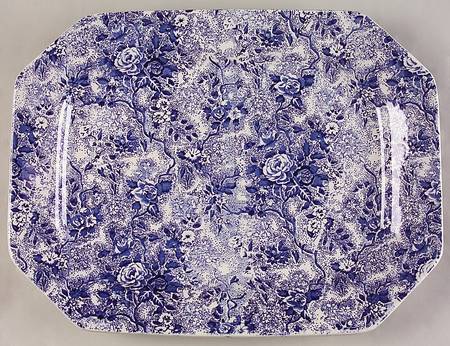 Chintzware Blue 13" Rectangular Serving Platter