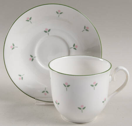 Cottage Sprig Flat Cup & Saucer Set