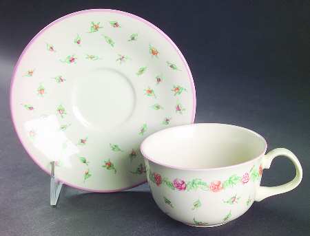 Rosebud Flat Cup & Saucer Set