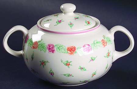 Rosebud Sugar Bowl & Lid