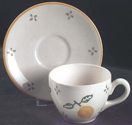 Summer Fruits Flat Cup & Saucer Set
