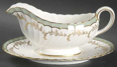 8155 Green Gravy Boat & Underplate