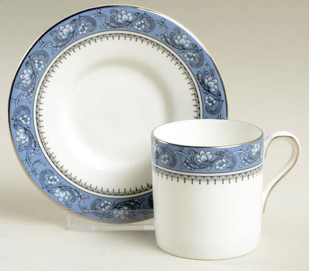 Blue Mist Flat Demitasse Cup & Saucer Set