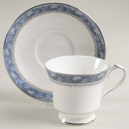 Blue Mist Footed Cup & Saucer Set