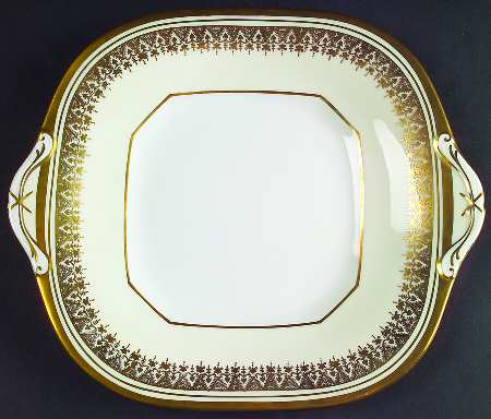 Champagne Square Handled Cake Plate