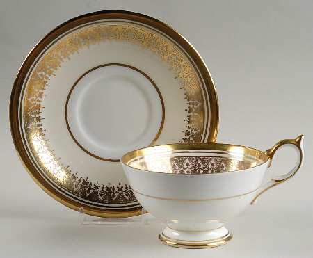 Champagne Footed Cup & Saucer Set