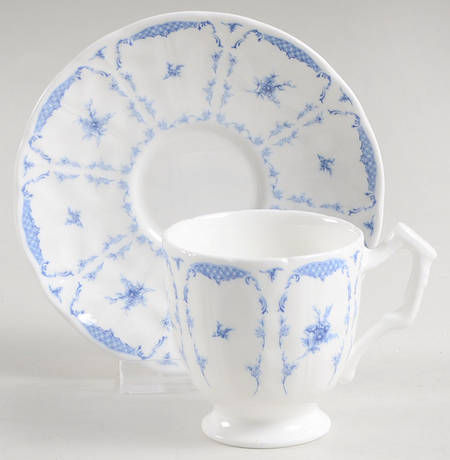 Delphine (New, No Trim) Footed Demitasse Cup & Saucer Set