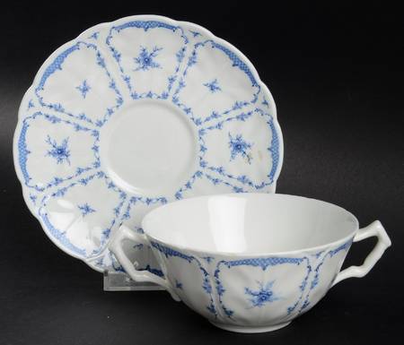 Delphine (New, No Trim) Flat Cream Soup Bowl & Saucer Set