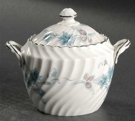 Delphine (Older, Platinum Trim) Sugar Bowl & Lid