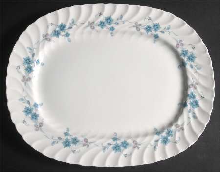 Delphine (Older, Platinum Trim) 15" Oval Serving Platter
