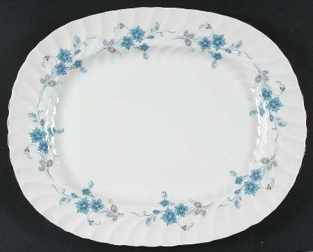 Delphine (Older, Platinum Trim) 13" Oval Serving Platter