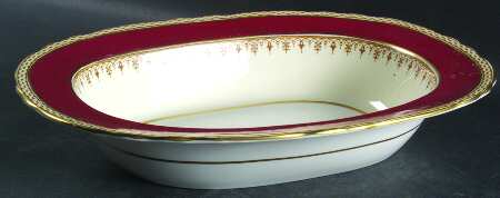 Desborough Maroon 10" Oval Vegetable Bowl