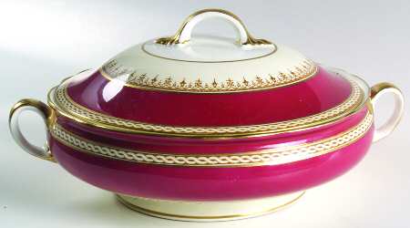 Desborough Maroon Round Covered Vegetable