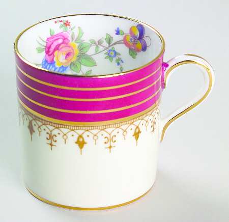 Dorchester Maroon (Floral Cneter) Flat Demitasse Cup