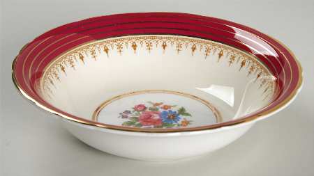 Dorchester Maroon (Floral Cneter) Coupe Cereal Bowl