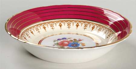 Dorchester Maroon (Floral Cneter) Fruit/Dessert (Sauce) Bowl