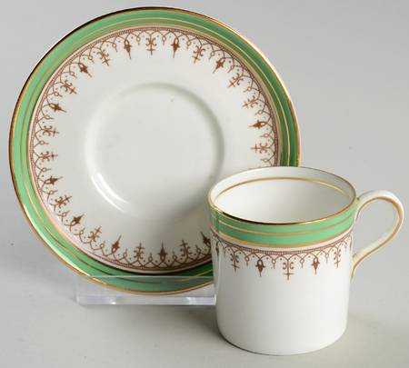 Durham Green Flat Demitasse Cup & Saucer Set
