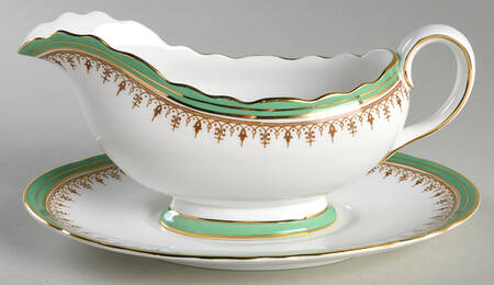 Durham Green Gravy Boat & Underplate