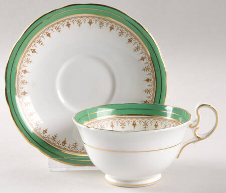 Durham Green Footed Cup & Saucer Set