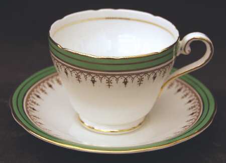 Durham Green Footed Cup & Saucer Set