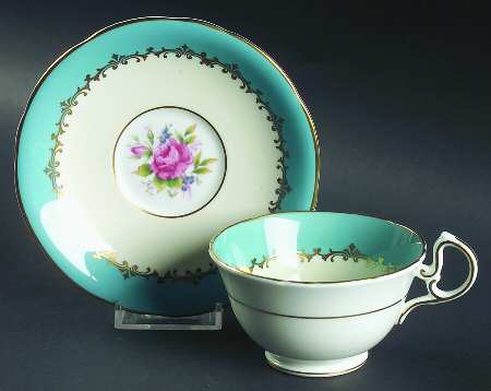 Eastbourne (Floral, Scalloped) Footed Cup & Saucer Set