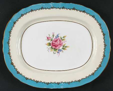 Eastbourne (Floral, Scalloped) 13" Oval Serving Platter