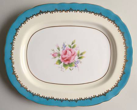 Eastbourne (Floral, Scalloped) 11" Oval Serving Platter