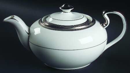 Elegance (Platinum Trim & Inner Verge) Teapot & Lid