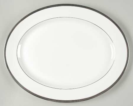 Elegance (Platinum Trim & Inner Verge) 16" Oval Serving Platter