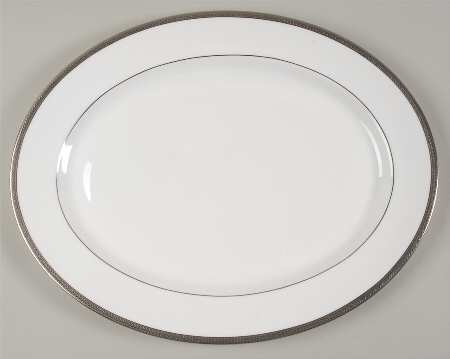 Elegance (Platinum Trim & Inner Verge) 15" Oval Serving Platter