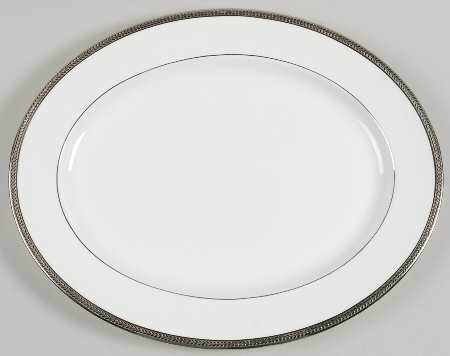 Elegance (Platinum Trim & Inner Verge) 13" Oval Serving Platter